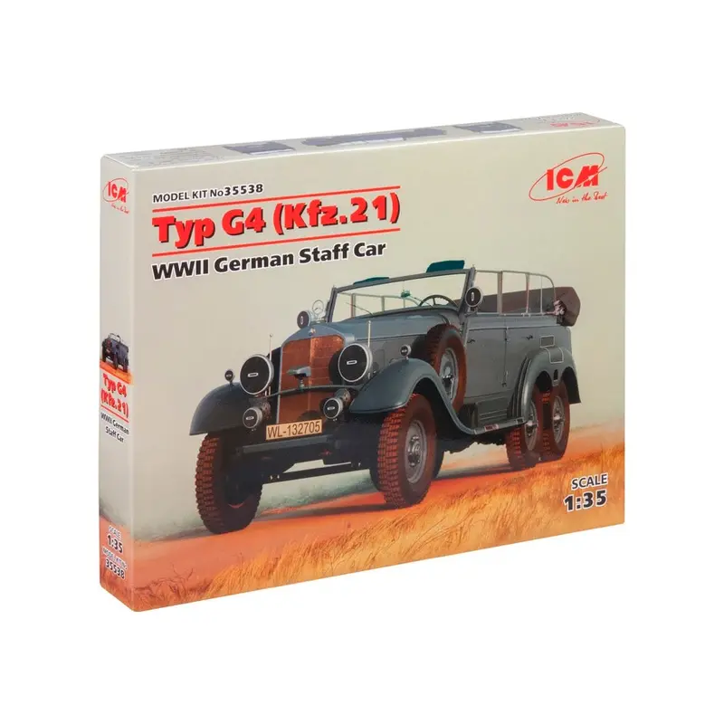 Icm 35538 1/35 Type G4 Kfz.21 Wwii German Staff Car 1