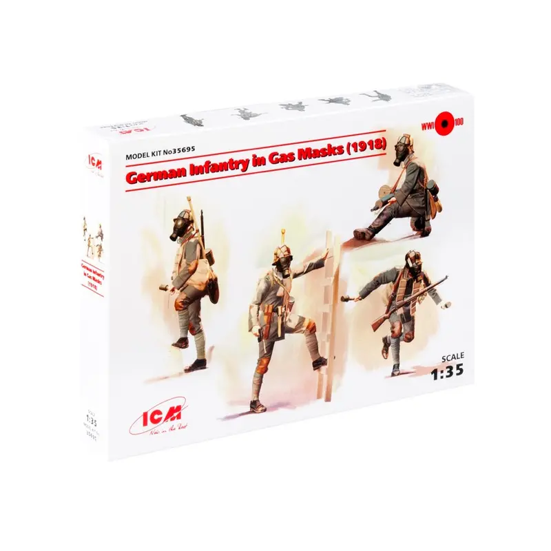 Icm 35695 1/35 German Infantry In Gas Masks 1918 1