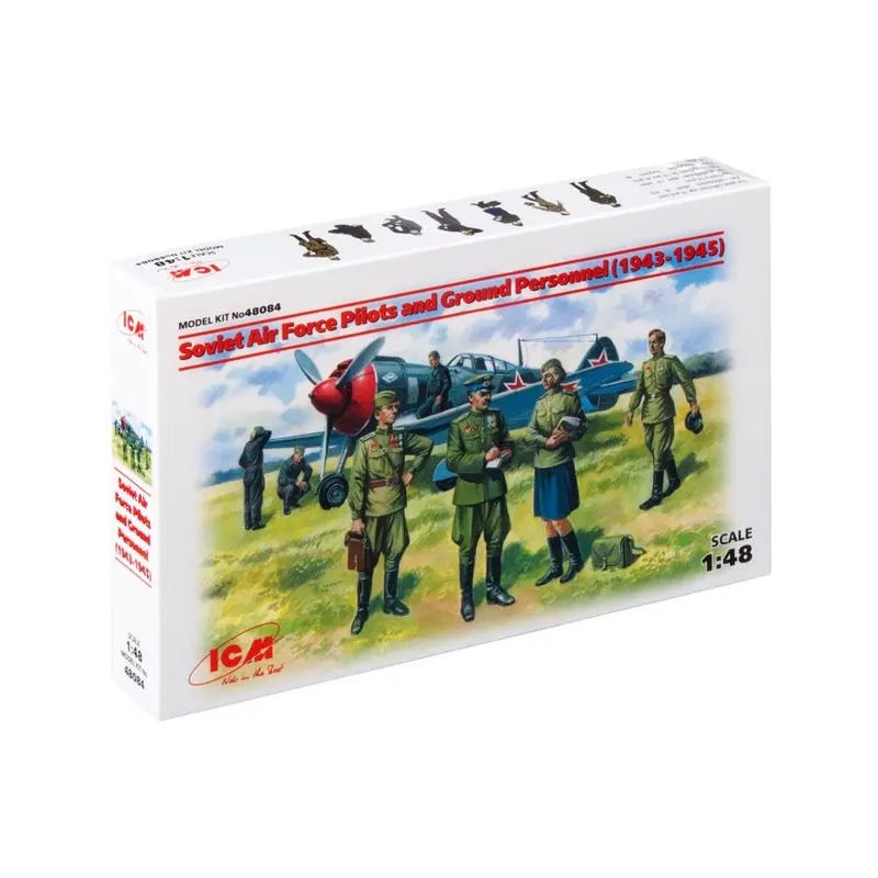 Icm 48084 1/48 Soviet Air Force Pilots And Ground Personnel 1943-1945 1