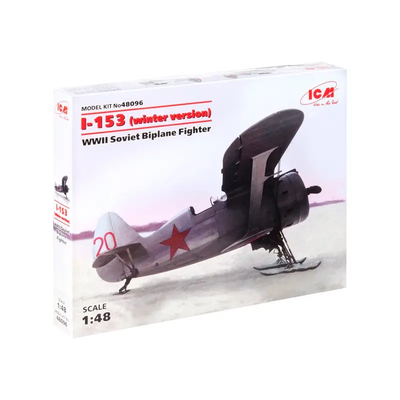 Icm 48096 1/48 I-153 Wwii Soviet Biplane Fighter Winter Version 1