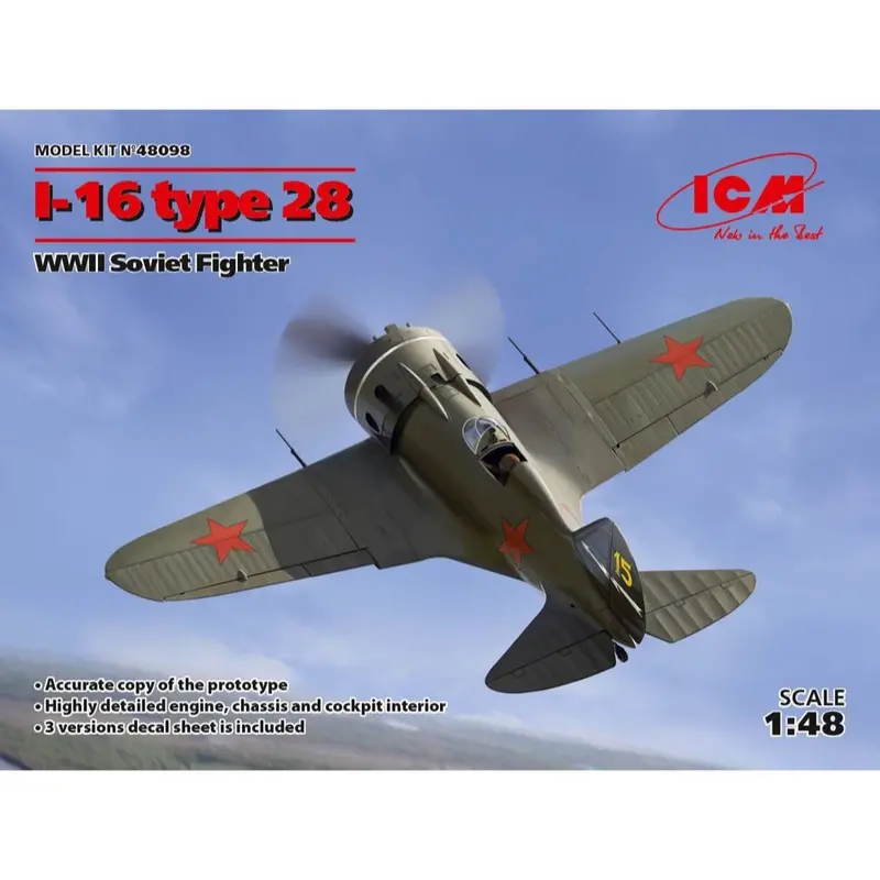 Icm 48098 1/48 I-16 Type 28 Wwii Soviet Fighter 1