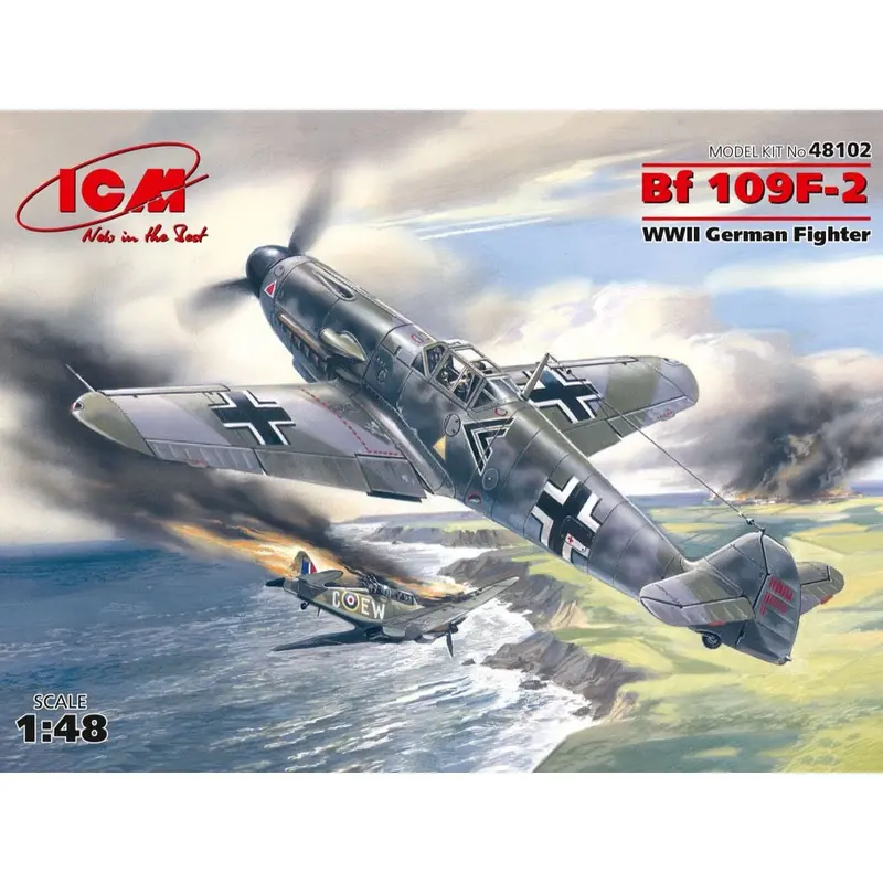 Icm 48102 1/48 Messerschmitt Bf 109F-2 Wwii German Fighter 1
