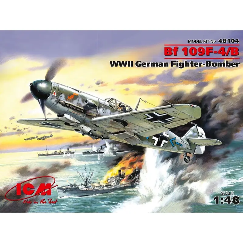 Icm 48104 1/48 Messerschmitt Bf 109F-4/B Wwii German Fighter-Bomber 1