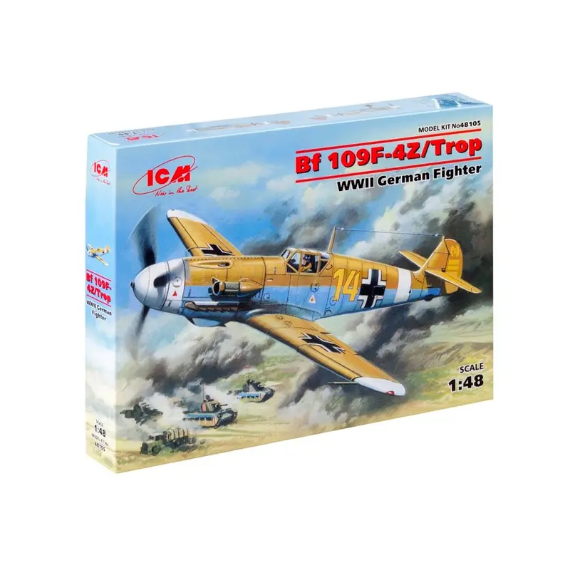 Icm 48105 1/48 Messerschmitt Bf 109F-4Z/Trop Wwii German Fighter 2