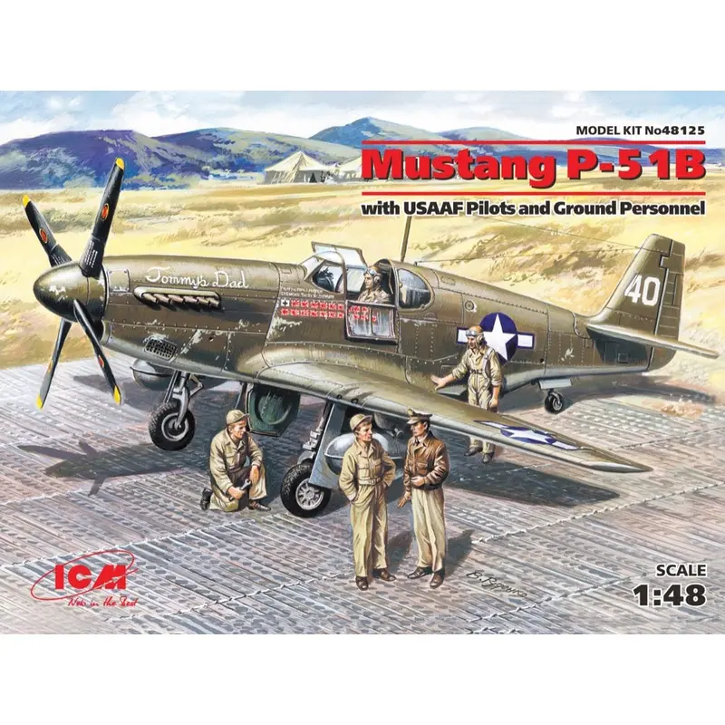 Icm 48125 1/48 Mustang P-51B With Usaaf Pilots And Ground Personnel 1