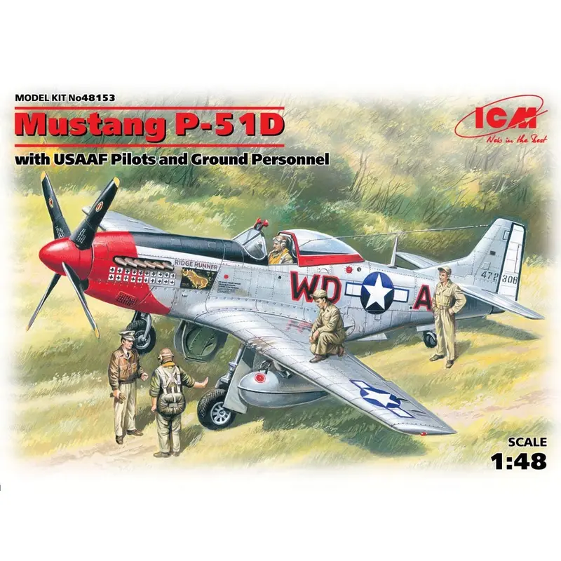 Icm 48153 1/48 Mustang P-51D With Usaaf Pilots And Ground Personnel 1