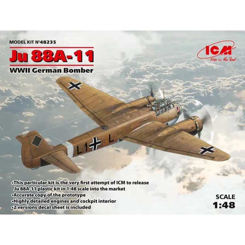 Icm 48235 1/48 Ju 88A-11 Wwii German Bomber 1