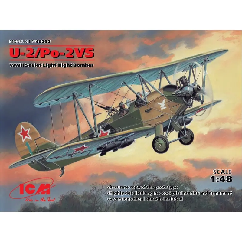 Icm 48252 1/48 U-2/Po-2Vs Wwii Soviet Night Light Bomber 1