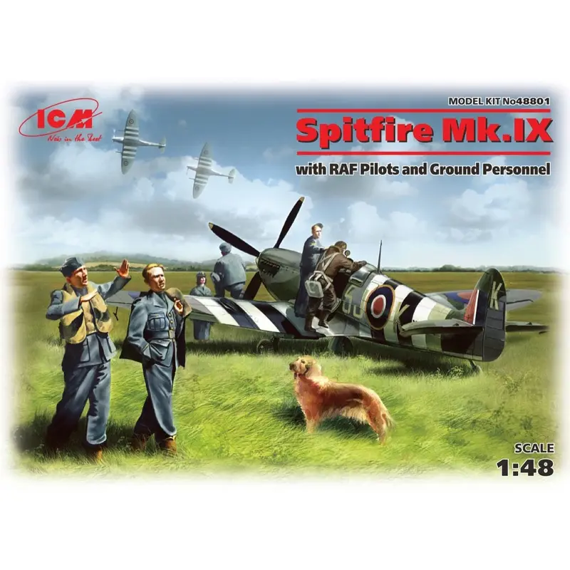 Icm 48801 1/48 Spitfire Mk.Ix With Raf Pilots And Ground Personnel 1