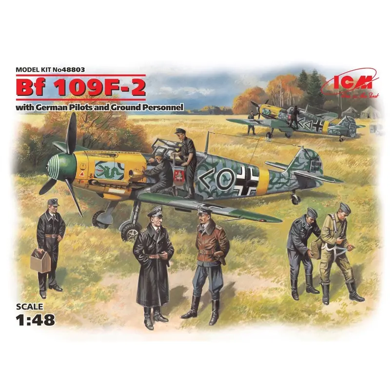 Icm 48803 1/48 Bf 109F-2 With German Pilots And Ground Personnel 1