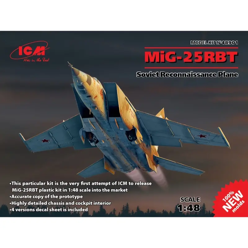 Icm 48901 1/48 Mig-25 Rbt Soviet Reconnaissance Plane 1