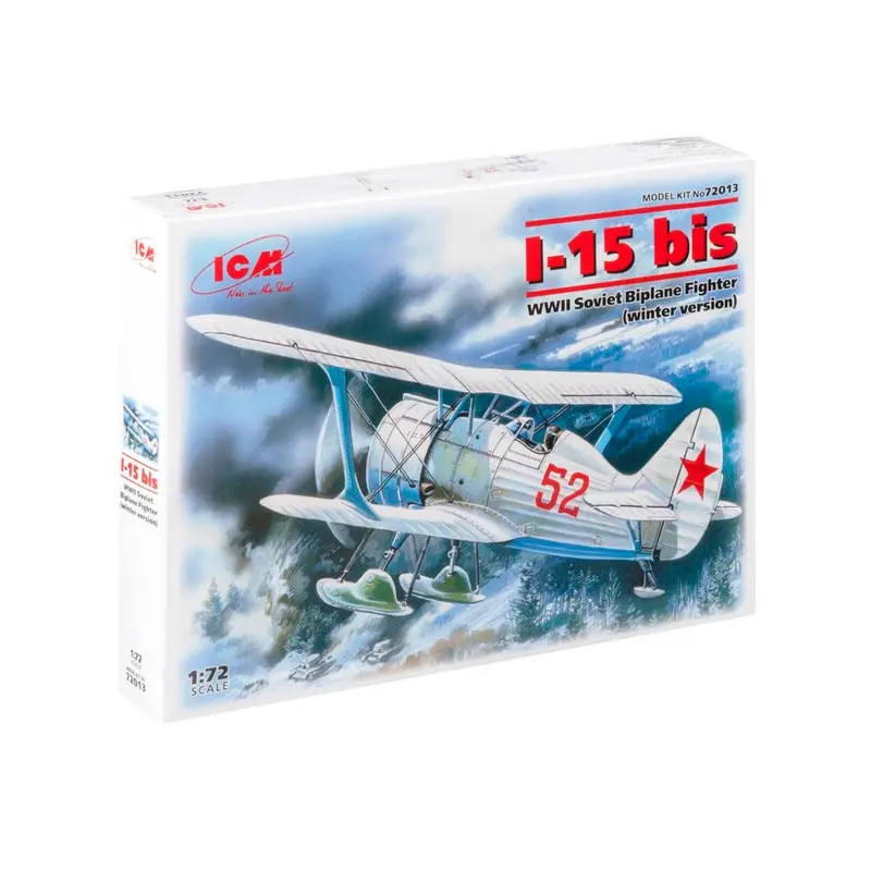 Icm 72013 1/72 I-15 Bis Wwii Soviet Biplane Fighter Winter Version 1
