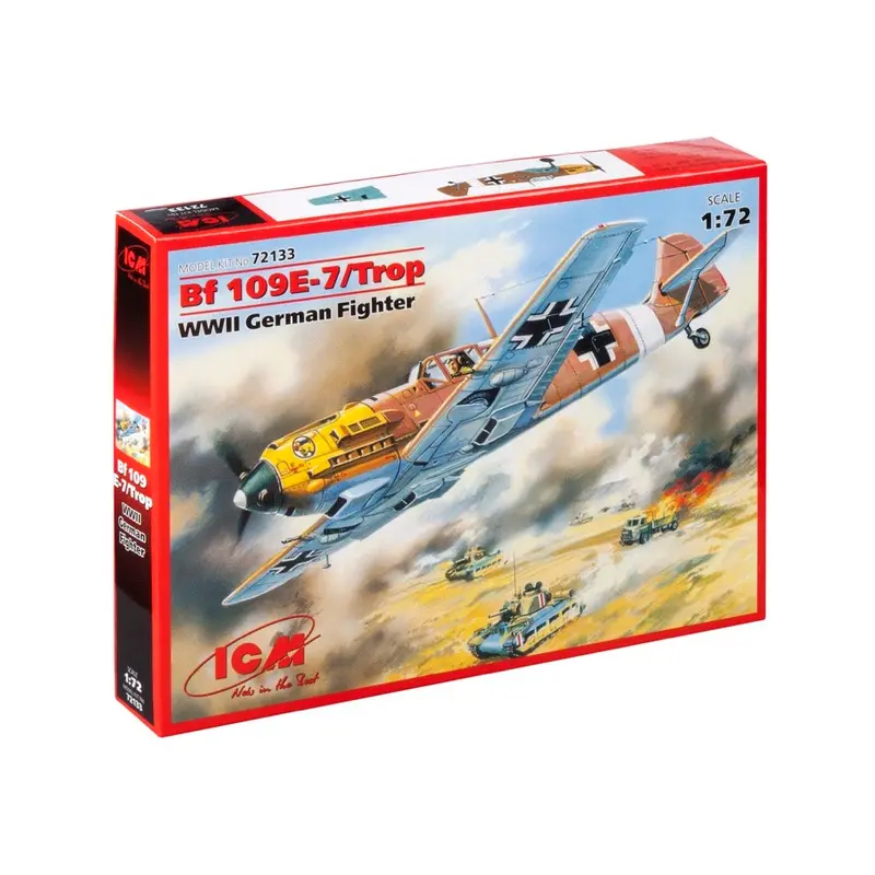 Icm 72133 1/72 Messerschmitt Bf 109E-7/Trop Wwii German Fighter 1