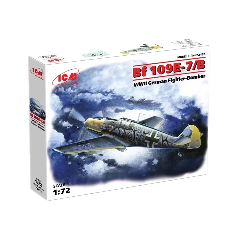 Icm 72135 1/72 Messerschmitt Bf 109E-7/B Wwii German Fighter-Bomber 1