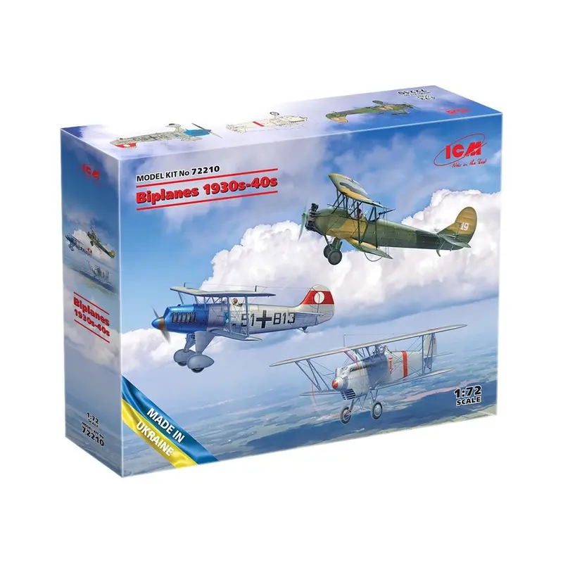 Icm 72210 1/72 Biplanes Of The 1930S And 1940S He-51A-1 Ki-10-Ii U-2/Po-2Vs 1