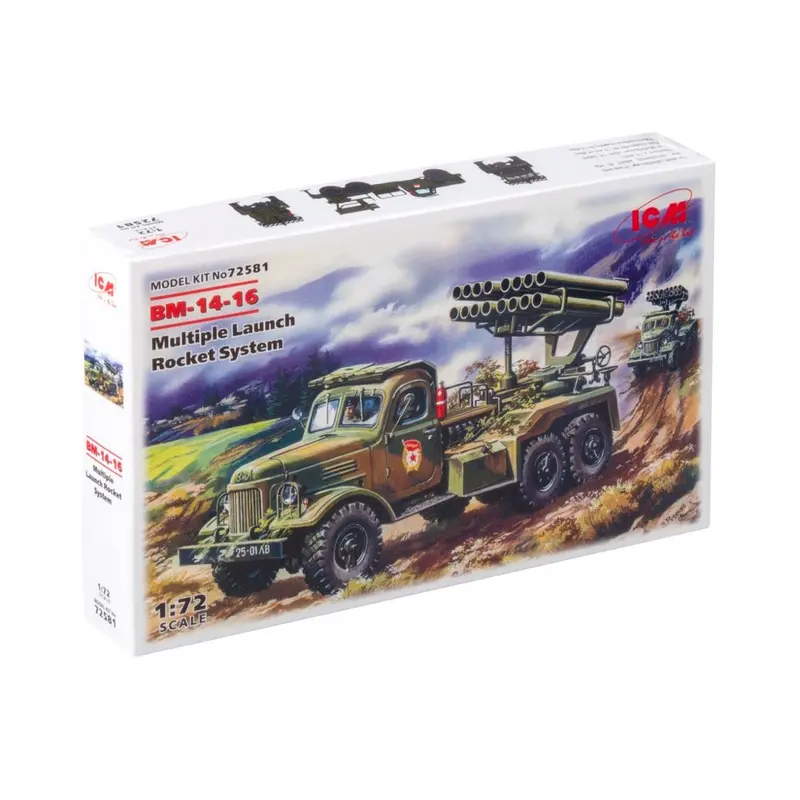 Icm 72581 1/72 Bm-14-16 Multiple Launch Rocket System On Zil-157 Base 1