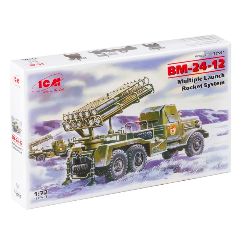 Icm 72591 1/72 Bm-24-12 Multiple Launch Rocket System On Zil-157 Base 1