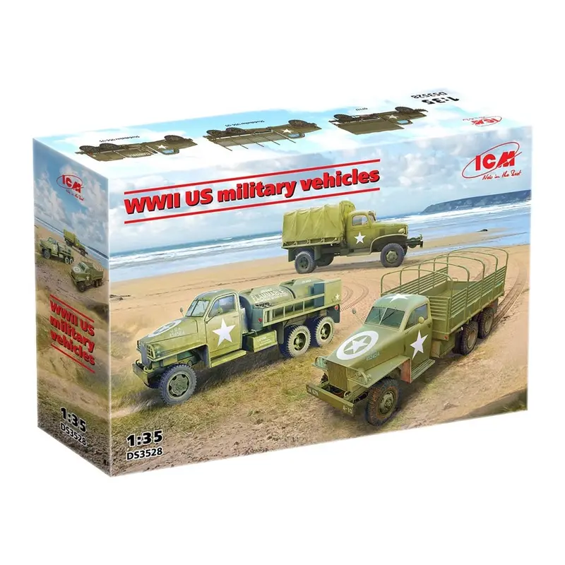 Icm Ds-3528 1/35 Wwii Us Military Vehicles. G7117, Studebaker Us6-U3, Studebaker Us6-U5 1