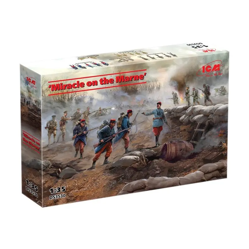 Icm Ds3530 1/35 Miracle On The Marne' Includes German Infantry, Wwi German Mg08 Mg Team, French Infantry (1914), British Infantry (1914), Wwi British Vickers Mg Crew 1