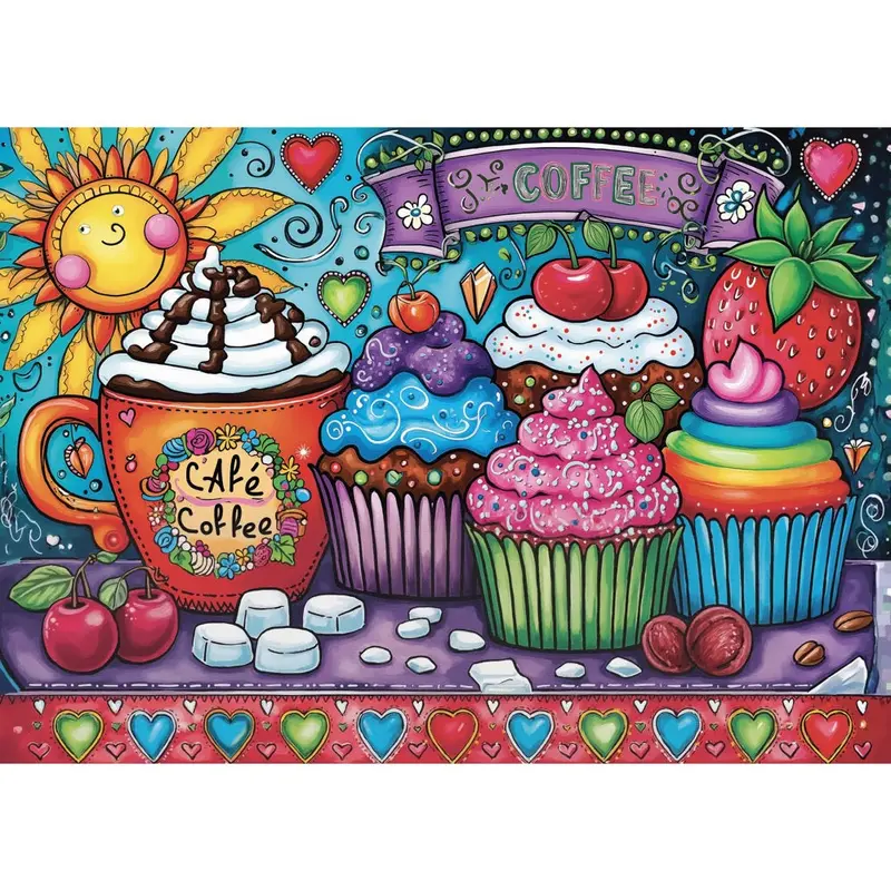 Jacarou Cupcakes & Coffee 1000Pc Jigsaw Puzzle 2