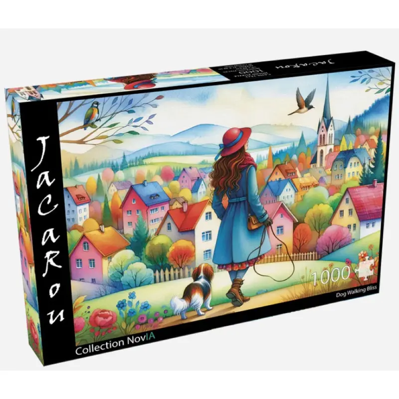 Jacarou Dog Walking Bliss 1000Pc Jigsaw Puzzle 1