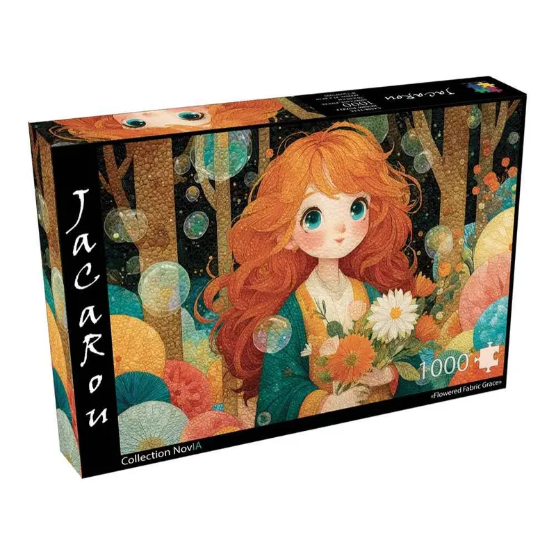 Jacarou Flowered Fabric Grace 1000Pc Jigsaw Puzzle 1