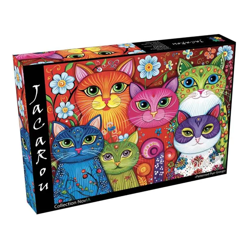 Jacarou Patterned Purr Group 1000Pc Jigsaw Puzzle 1