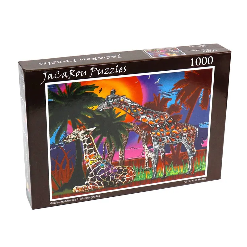 Jacarou Rainbow Giraffes 1000Pc Jigsaw Puzzle 1