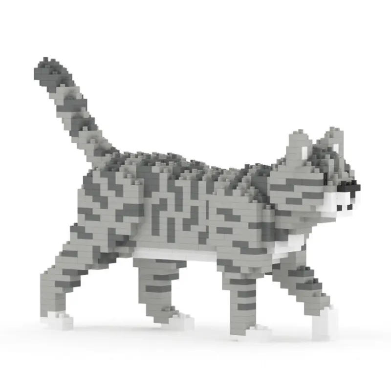 Jekca St19cm04 Grey Tabby Cat Mini 01S 1