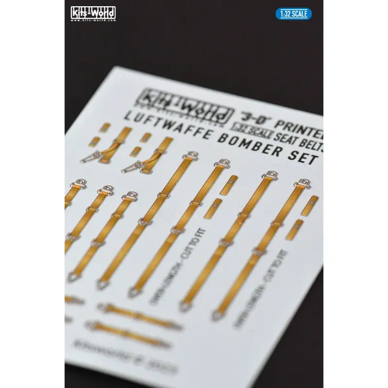 Kits World 32028 Luftwaffe Bomber Set 1:32 Full Colour 3D Seat Belt Decals 1