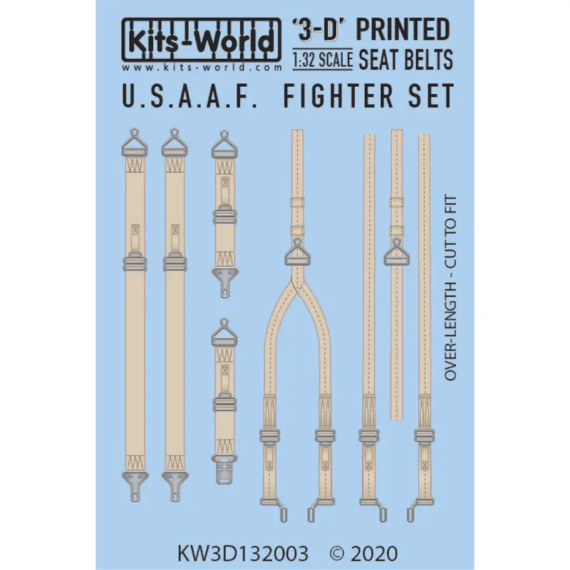 Kits World 3D132003 1/32 Scale Usaaf Fighter Seat Belt Set 1