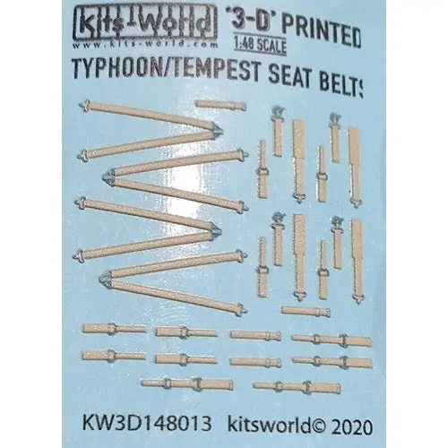 Kits World 48013 Typhoon Tempest Full Colour 3D Wwii Seat Belt Decals 1