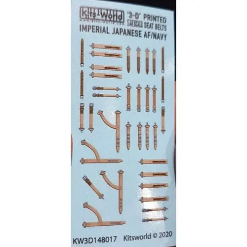 Kits World 48017 Imperial Japanese Af/Ijn Wwii Mitsubishi Nakajima Kawanishi 3D Full Colour Seat Belt Decals 1