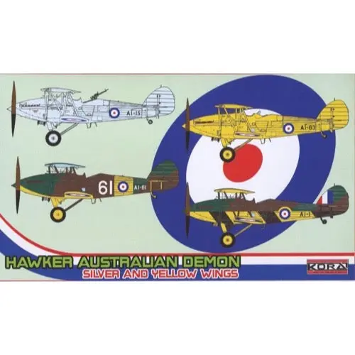 Kora Models 72184 1/72 Hawker Australian Demon Silver And Yellow Wings Australian Decals 1
