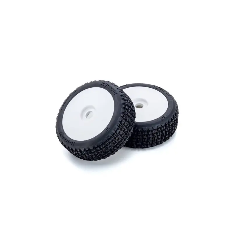 Kyosho Ifth005w Dish Wheel With Tire (White/K-Blox/2Pcs) 1