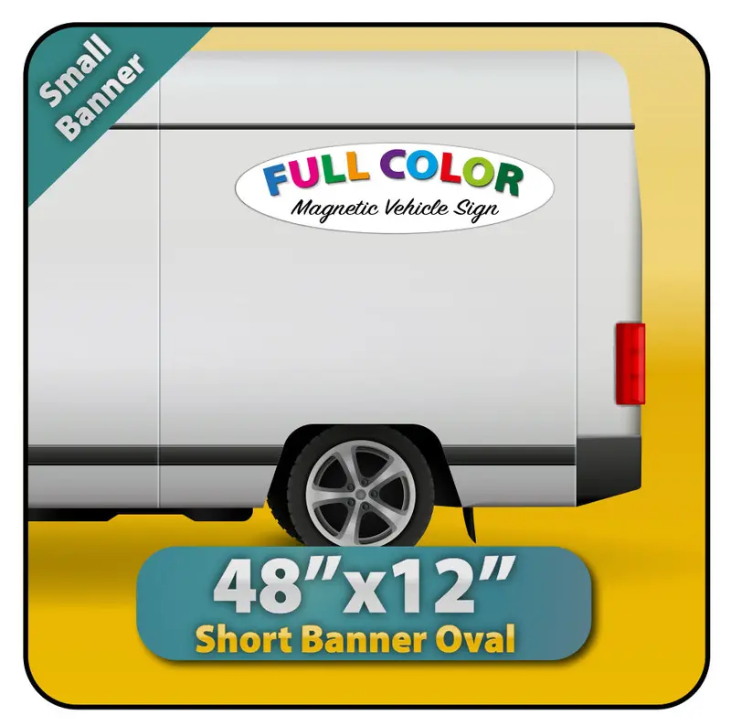 Large Oval 48X12" Custom Full Color Magnet 1