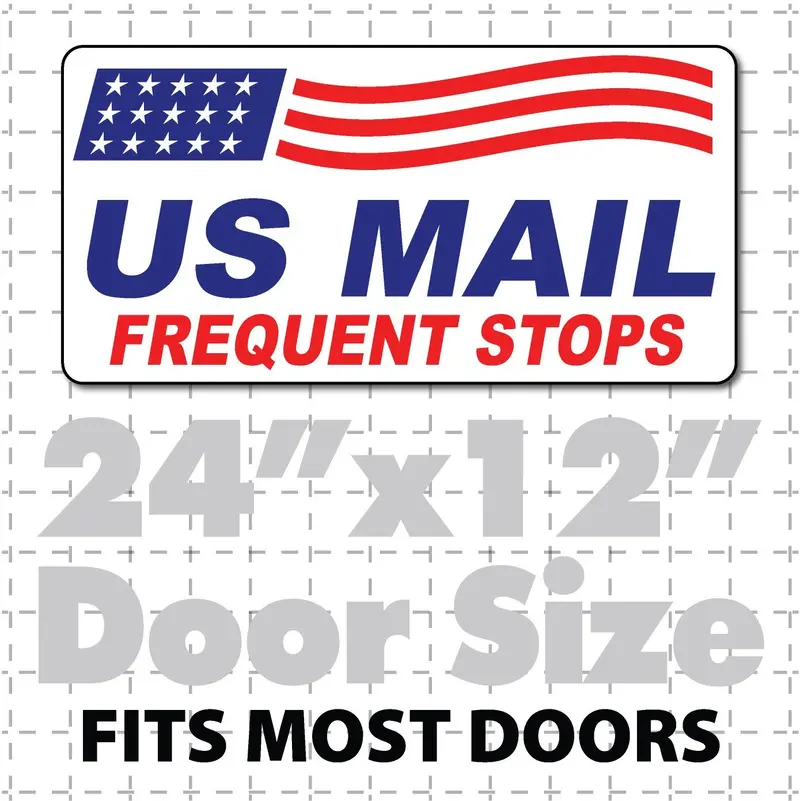 Large Us Mail Frequent Stops Magnetic Sign 24"X12" Wavy Flag 1