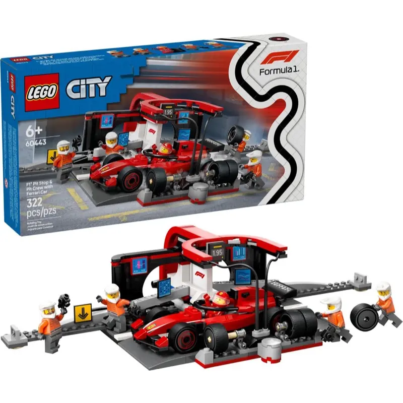Lego 60443 City F1 Pit Stop & Pit Crew With Ferrari 1