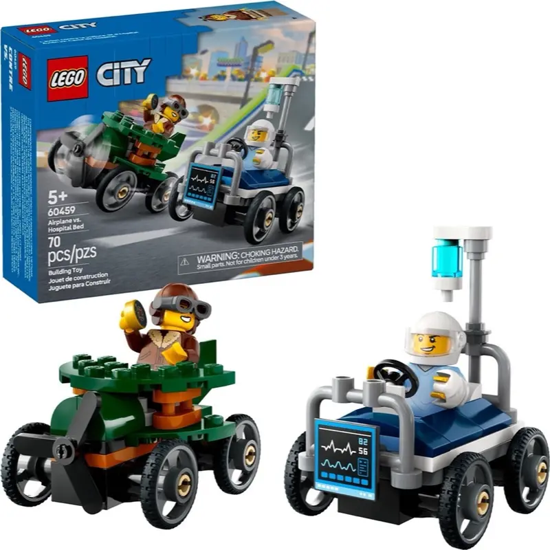 Lego 60459 City Airplane Vs. Hospital Bed Race Car Pack 1