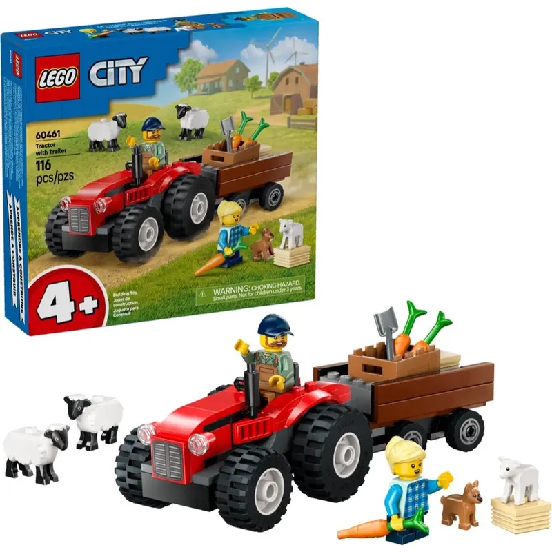 Lego 60461 City Red Farm Tractor With Trailer & Sheep 1