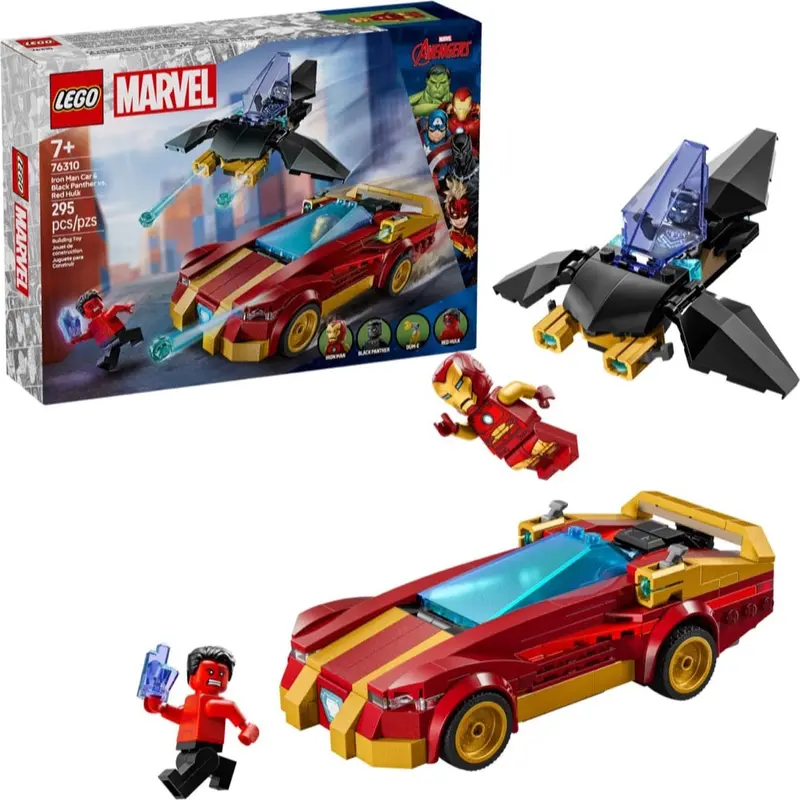 Lego 76310 Super Heroes Marvel Iron Man Car & Black Panther Vs. Red Hulk 1