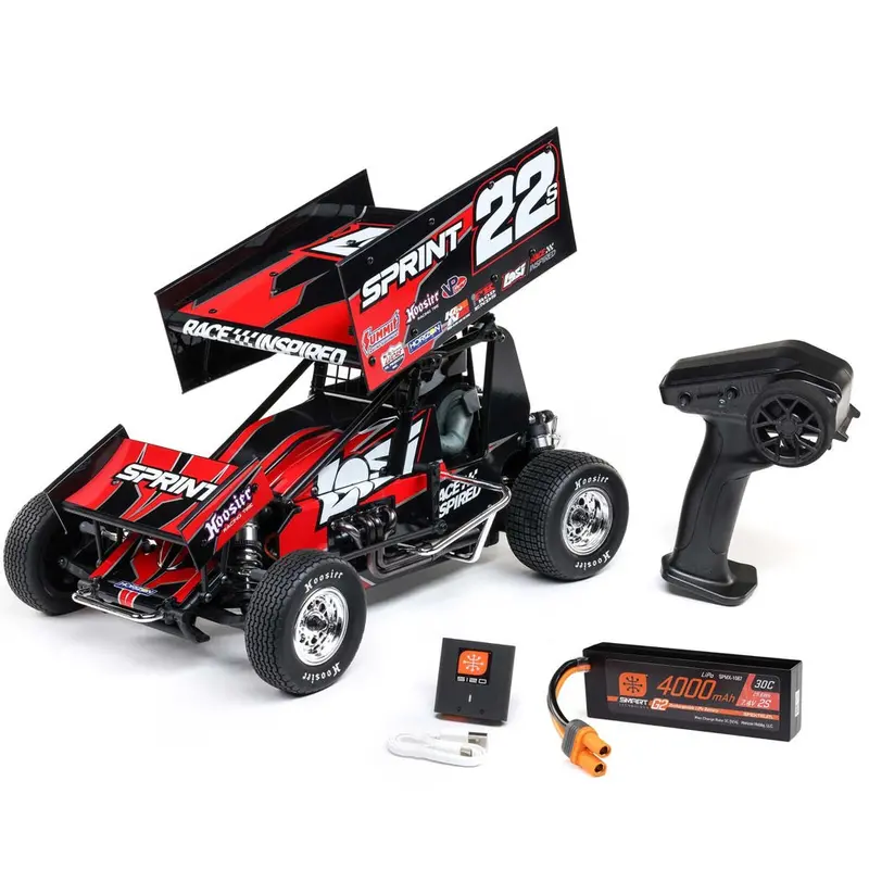 Losi 1/10 22S Sprint 2Wd Brushless Rtr Combo With Battery & Charger Red Los2359 1