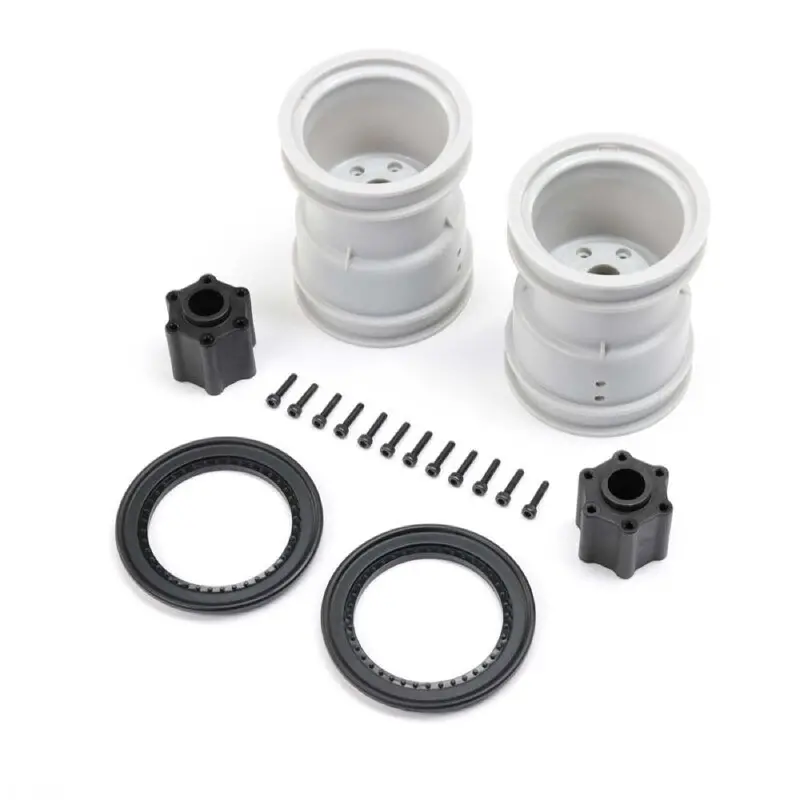 Losi 2.6In Black Wheels With Beadlock Ring 2Pcs Lmt 2.0 Los-1816 1