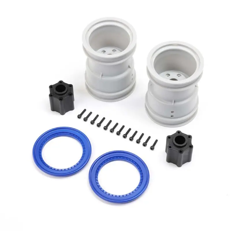 Losi 2.6In Blue Wheels With Beadlock Ring 2Pcs Lmt 2.0 Los-1815 1