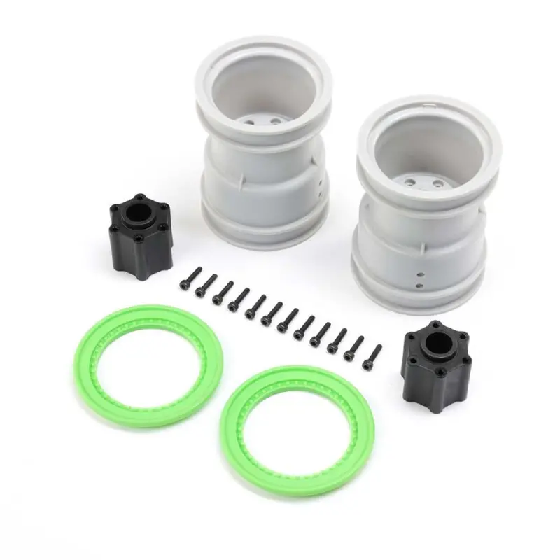 Losi 2.6In Green Wheels With Beadlock Ring 2Pcs Lmt 2.0 Los-1814 1
