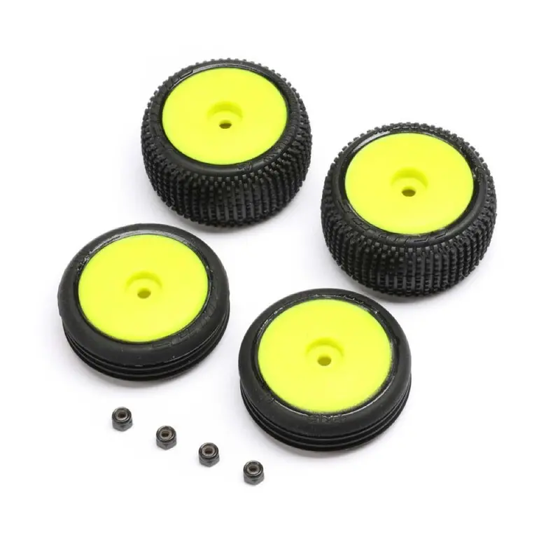 Losi Los-1762 Yellow Wheel And Tyre Set Micro-B 1