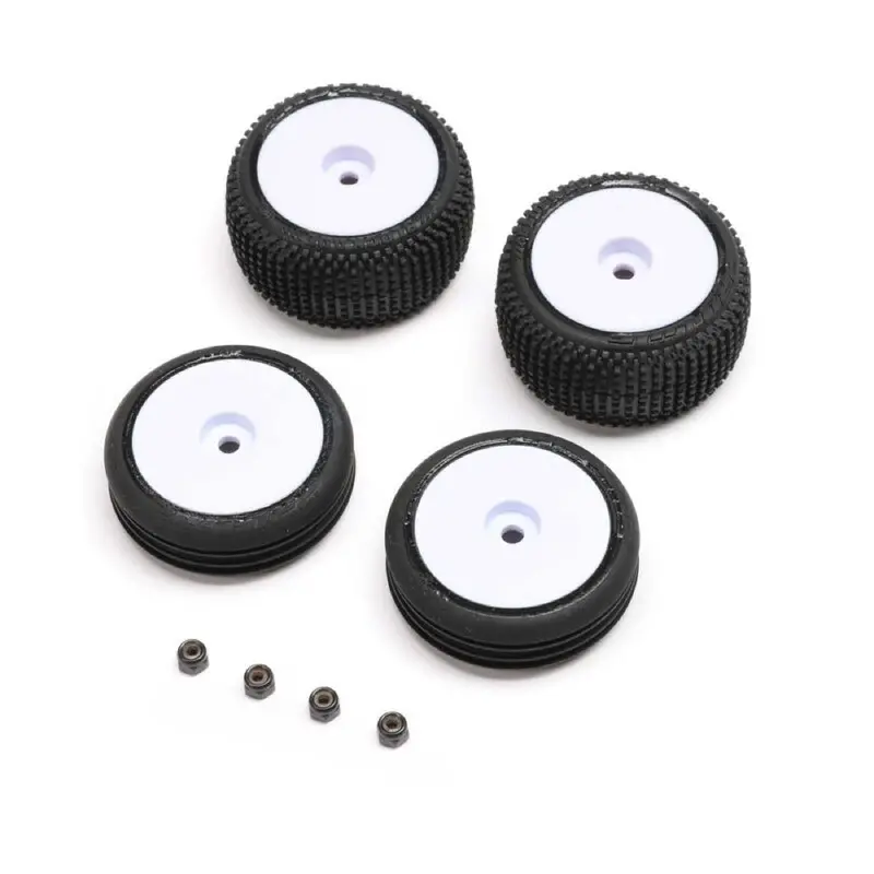Losi Los-1763 White Wheel And Tyre Set Micro-B 1