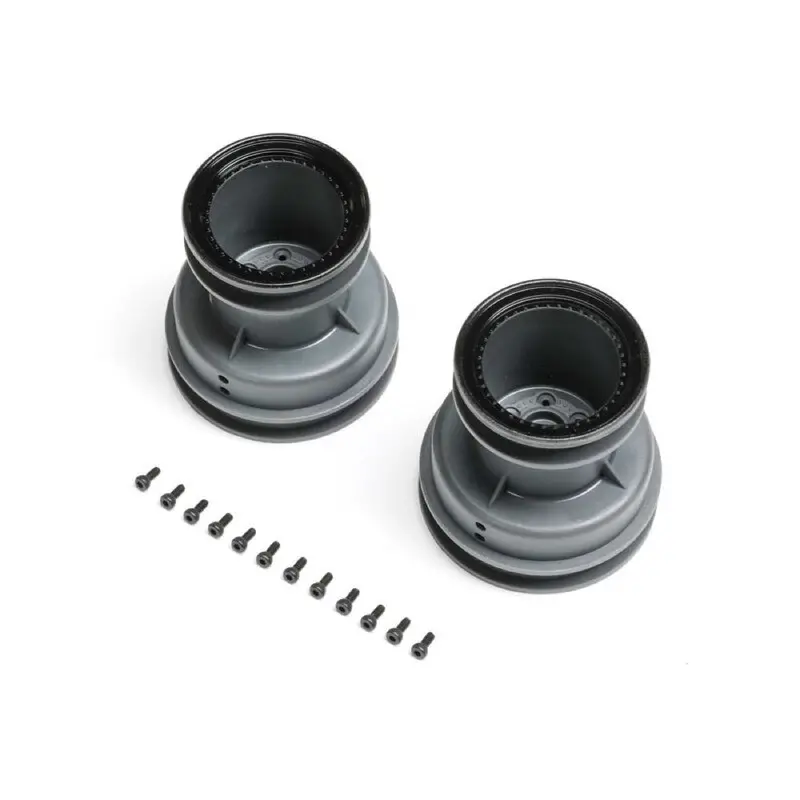 Losi Los-2059 Mt Wheel Black Beadlock Lt Grey 2Pcs Mini Lmt Megalodon 1