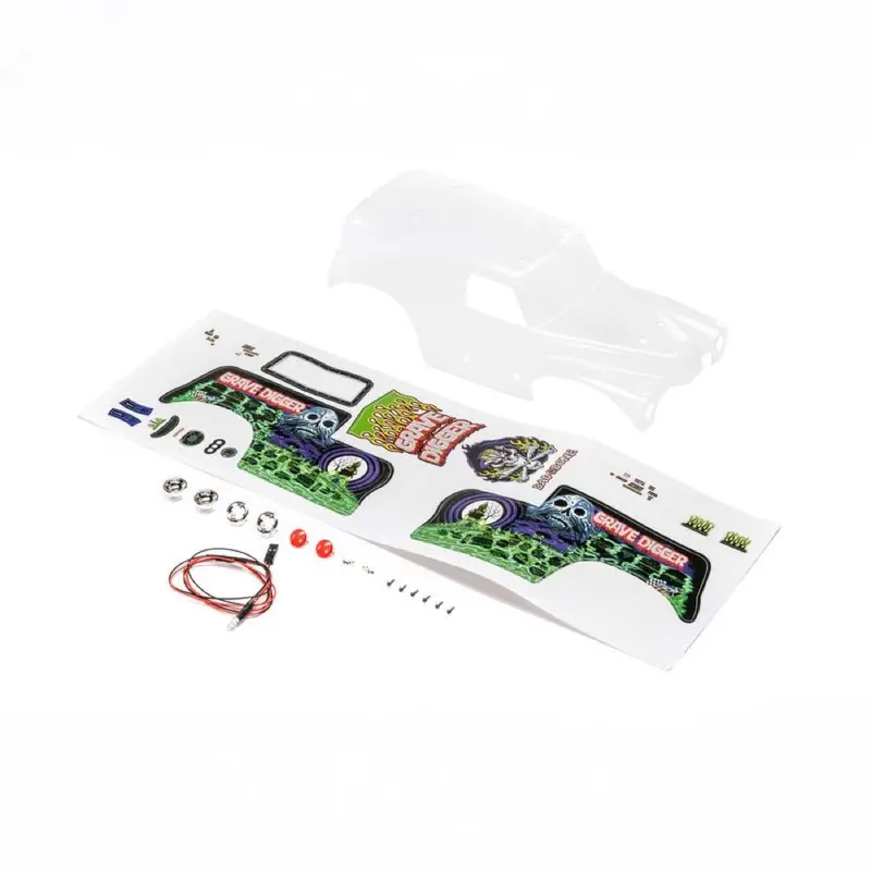 Losi Los210045 Grave Digger Clear Body Set Mini Lmt 1