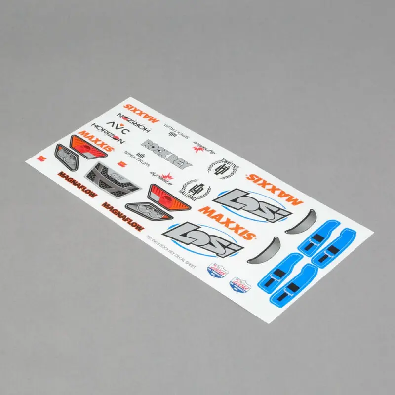 Losi Los239002 Electric Blue Decal Sheet- Rock Rey 1